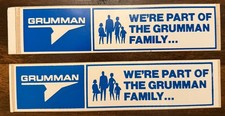 Vintage Grumman Aerospace Employee Family Bumper Stickers Lot of 2 picture