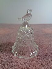 Crystal Bird Handle Dinner Bell Vintage Clear Glass 24% Lead Crystal With Label picture
