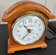 Daniel Dakota Mantel Table Clock Honey Oak Wood Quartz Battery 6300HDK Tested picture