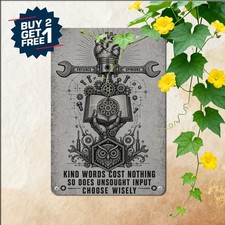 Steampunk Mechanical Totem Sarcastic Quote Tin Sign Retro Metal Wall Plaque picture
