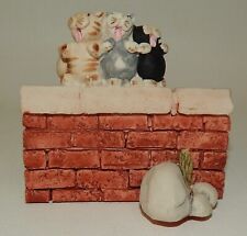 Vintage Peter Fagan Scotland Figurine - Cats Singing/Howling on Brick Fence picture