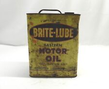 VINTAGE BRIGHTON OIL CO. EASTERN MOTOR OIL BRITE-LUBE 2 GAL CAN *EMPTY PRE-OWNED picture