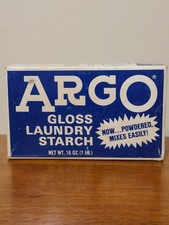 Vintage Argo Gloss Laundry Starch Powdered 16 oz, NOS, Unopened Box picture