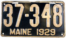 Vintage Maine 1929 Old License Plate Model A Garage Man Cave Decor Collector picture
