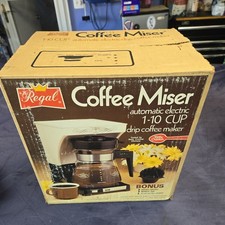 NOS NEW Vintage Regal Coffee Miser 1-10 Cup Drip Coffee Maker USA K7560BW Retro picture