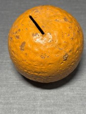 Antique Late 1800s PA Redware Orange Penny Bank Pre Roseville picture