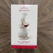 Hallmark Keepsake Otis J. Muffinstuff Snowman Ornament Porcelain 2014-616-65 picture