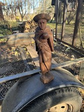 Central American Caribbean Wooden Hand Carved Priest or Gatherer Machete Coconut picture