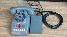 Vintage SAFNAT Milano Rotary Dial Telephone Blue Retro Italian Phone Landline picture