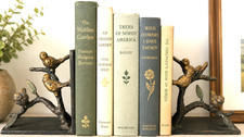 Vintage SPI San Pacific International Cast Iron Bird Bookends Pair Mixed Metal picture