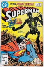 SUPERMAN V2 #1 DC 1987 REBOOT INTRODUCES METALLO JOHN BYRNE SIGNED AUSTIN SIGNED picture