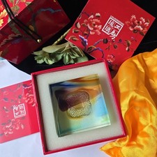 NEW IN BOX LIULIGONGFANG 2011 SIGNED FIGURINE GLASS PAPERWEIGHT SCULTPURE picture