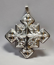 1979 Vintage Reed Barton STERLING Silver Pendant Ornament Boxed Christmas Cross picture