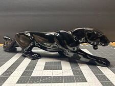 Vintage Haeger Ceramic MCM Stalking Black Panther Scuplture Figurine 19.5” Long picture