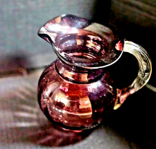 Vtg Amethyst Purple Blown Glass Pitcher - Fenton/Pilgrim picture