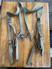 Vintage WWII US Army M1936 Canvas Web Suspenders Field Gear Marked Dated 1942 picture