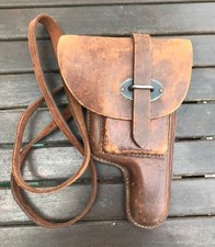 Vintage Argentine Army pistol holster 45ACP made in argentina brown leather picture