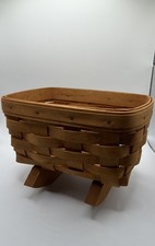 Longaberger 1993 Mini Cradle Basket KAW Signed Handwoven 7” Vintage USA picture