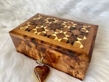 Burl Lockable thuja wooden jewelry box with key,Decor Box,Keepsake,wood box picture