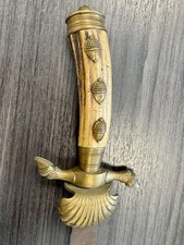 Antique German Hirschfänger Hunting Sword Stag Horn Deer Hoof Guard c.1900 21.5” picture