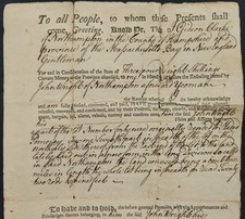 1772 antique COLONIAL DEED northampton province ma bay gideon CLARK john WRIGHT picture