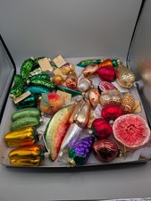 30+ Vintage Glass Christmas Ornaments Fruit Vegetables Germany Poland Mixed Lot picture