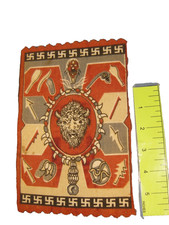 Vtg Antique Native American Symbols Cigar Box Liner Tobacco Velvet Felt Flannel picture