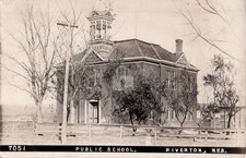 Riverton Nebraska Public School Building c1910 RPPC Photo Postcard COPY picture