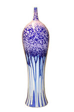 Purple White Glazed Porcelain Contemporary Narrow Mouth Tall Vase cs3097 picture