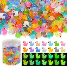 240pcs Luminous Mini Resin Ducks, Tiny Animals Bulk Glow in The Dark Small Pl.. picture