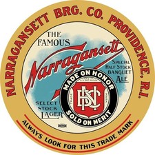Narragansett Beer Made on Honor, Sold on Merit NEW METAL SIGN: 12