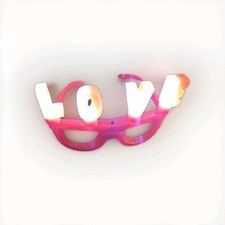 COSTUME GLASSES: ❤️ FLASHING HEARTs - RED FRAMES picture