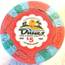 25 UNCIRCULATED WRAPPED DUNES HOTEL COUNTRY CLUB $5 POKER CHIP VEGAS CASINO (B38 picture