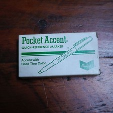 Lot of 12 NEW Vtg Sanford POCKET ACCENT Read Through BLUE Highlighter Markers  picture