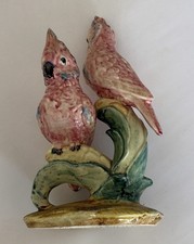 Vintage Stangl Pink Red Cockatoos Pottery Double Parrot Figurine Two Bird picture