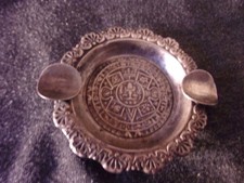 VTG Hecho Mexico 925 A V B Aztec Calendar Ashtray Sterling? picture