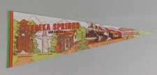 Vintage Eureka Springs Arkansas Souvenir Pennant Flag Christ of the Ozarks #C965 picture