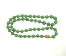 Vintage Chinese Export Jade Jadeite Bead Necklace 10mm 25 in picture