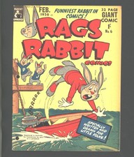 Rags Rabbit #6 1956 Australian copy 0.5 grade boat on cover picture