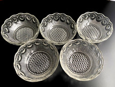 Antique Vintage U.S. Glass Manhattan Crystal Glass Berry Bowls Set of 5 ca. 1898 picture