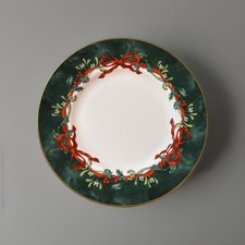 NEW VINTAGE Royal Worcester Holly Ribbons Green Salad Plate  picture