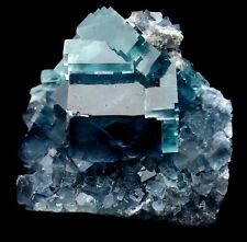 179g Rare Transparent Blue Cube Fluorite Crystal Mineral Specimen/China  Y00780 picture
