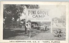 Vintage Pine Grove Camp, Tampa Florida, Nebraska Ave. Postcard, Girl with Fish picture