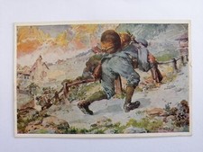 Old postcard illustration signed A. MARUSSIG OFFICIAL CARD fur red cross, war picture