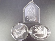 3 Vintage Lincoln House Christmas Treasure Collection Ornaments Acrylic 1980 L24 picture