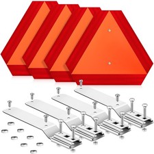 Slow Moving Vehicle Triangle Sign with Bracket, Aluminum, 4 Sets picture
