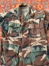 Vintage US Military Woodland Camo BDU Hot Weather Coat American Apparel Medium picture
