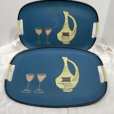 Vintage Everbright/Tilso Masonite Barware Serving Tray Bamboo Handles MCM Japan picture