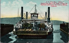 1913 S.P. Ferry Solano w/ Train Port Costa Benicia CA Postcard picture