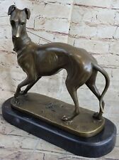 Greyhound Whippet Dog Bronze Statue Sculpture Figurine Collectible Signed Art picture